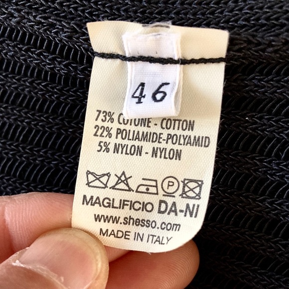 SHE’S SO incredible knit striped netted Jacket crossover style Cardigan black - Picture 14 of 14